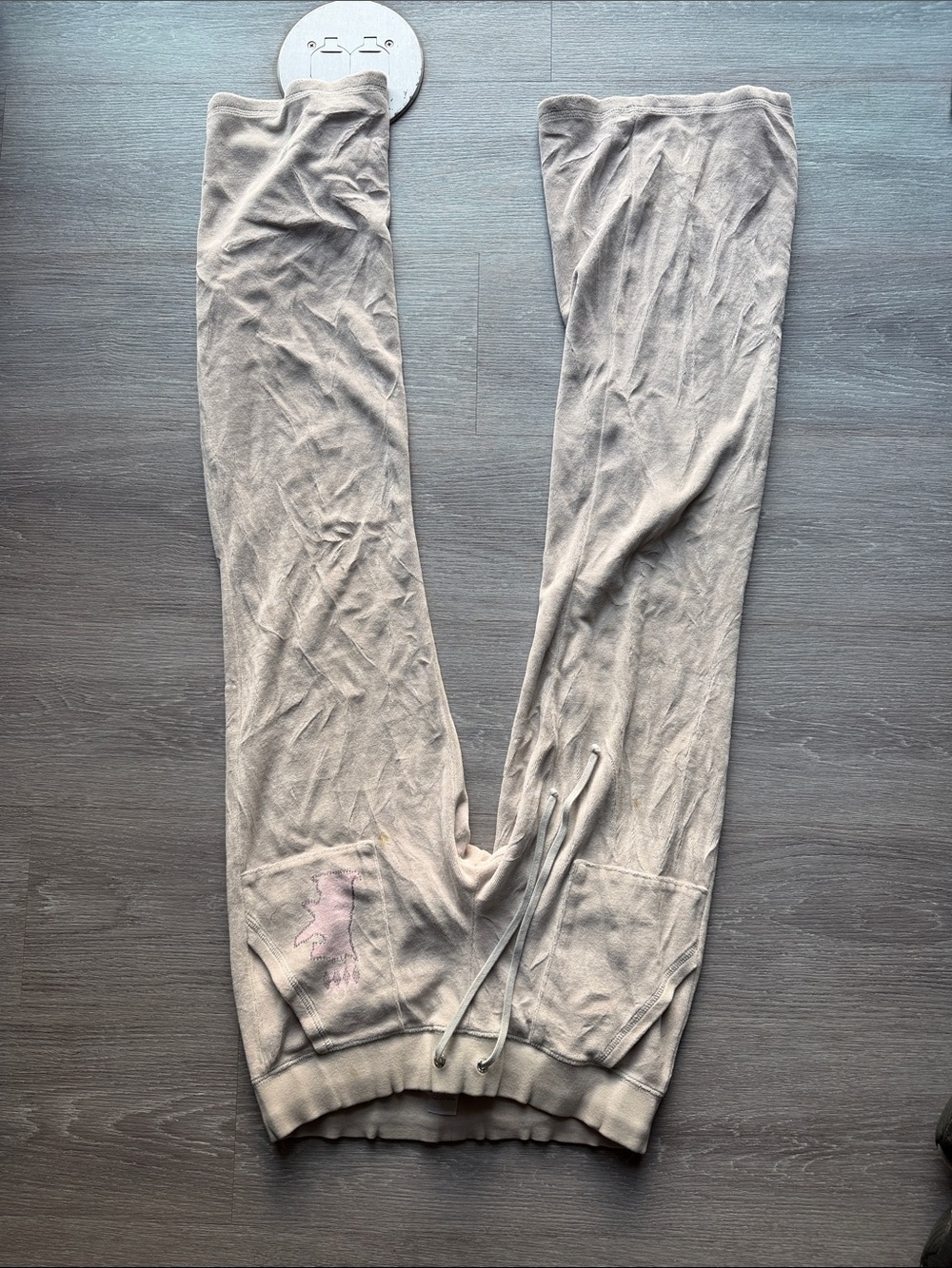 Juicy Couture Light gray Sweatpants with Subtle Pink Logo